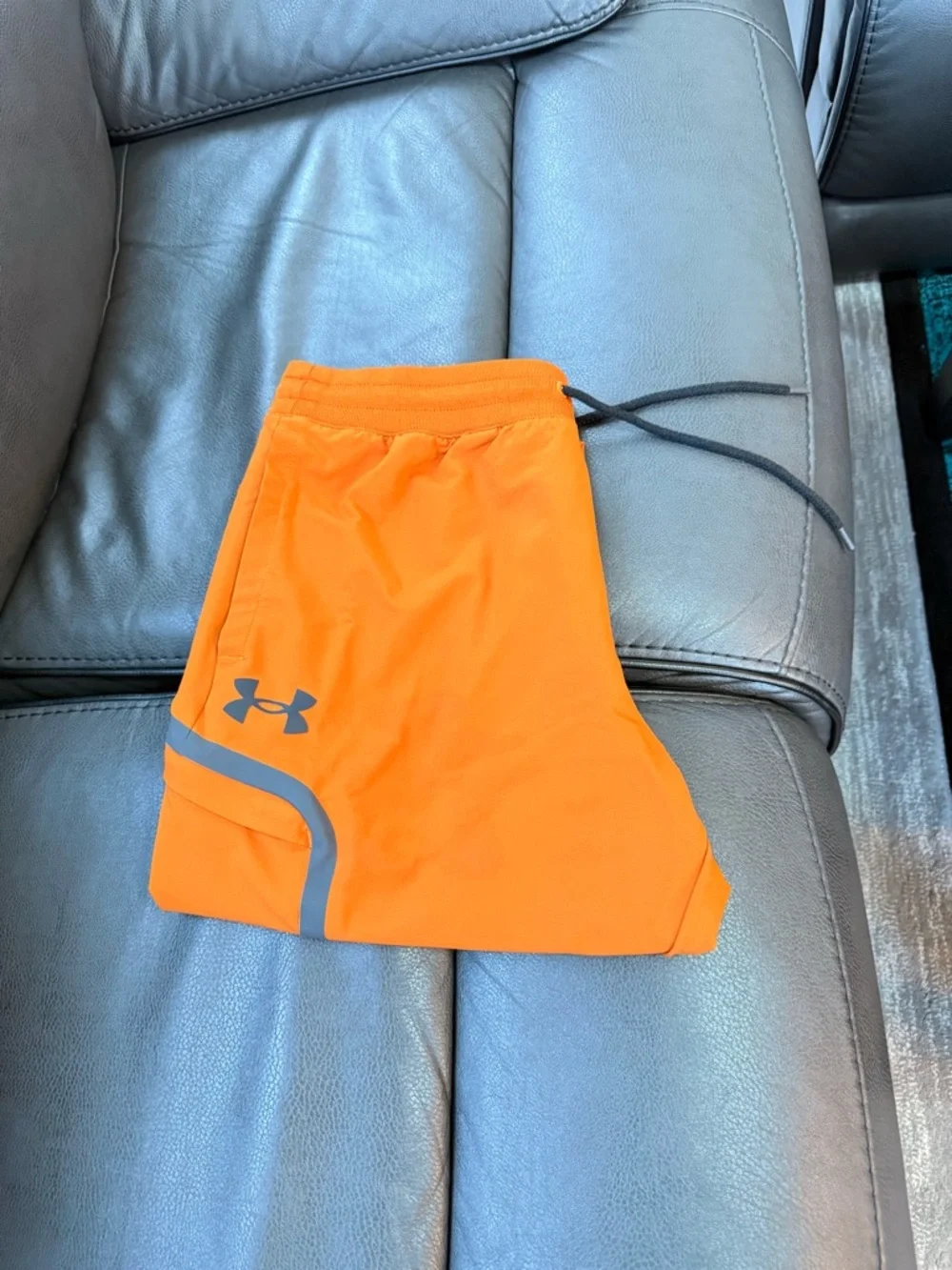 Under Armour Orange Training Joggers with Reflective Trim - Picture 4 of 7